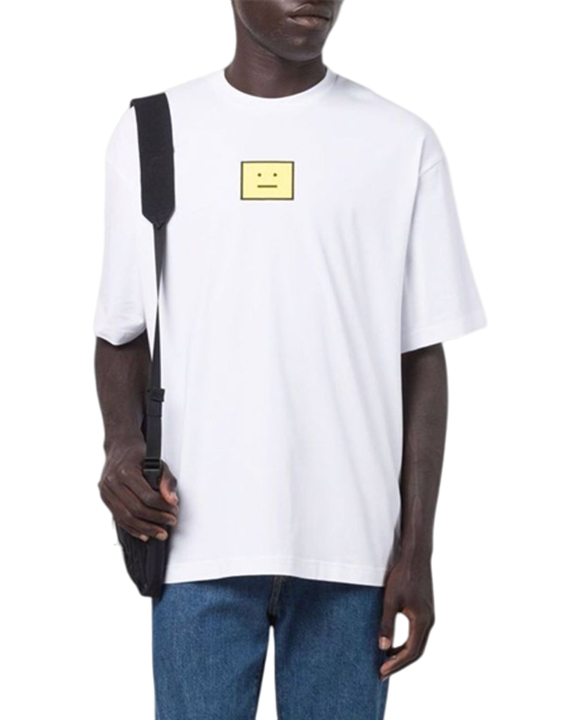 Acne Studios Face Stretch-Cotton T-Shirt White