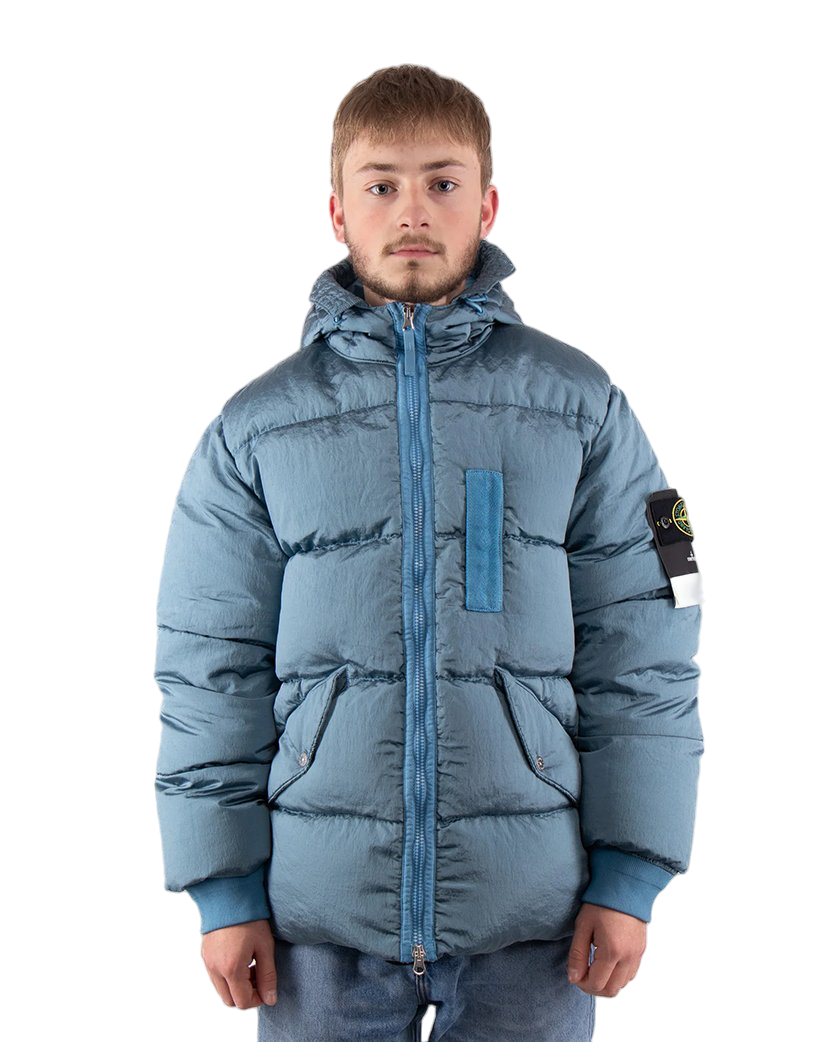 43619 Nylon Metal Down Jacket Blue SI0238-BL