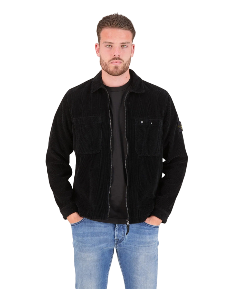 11604 Organic Cotton Corduroy Overshirt Black SI0248-BK