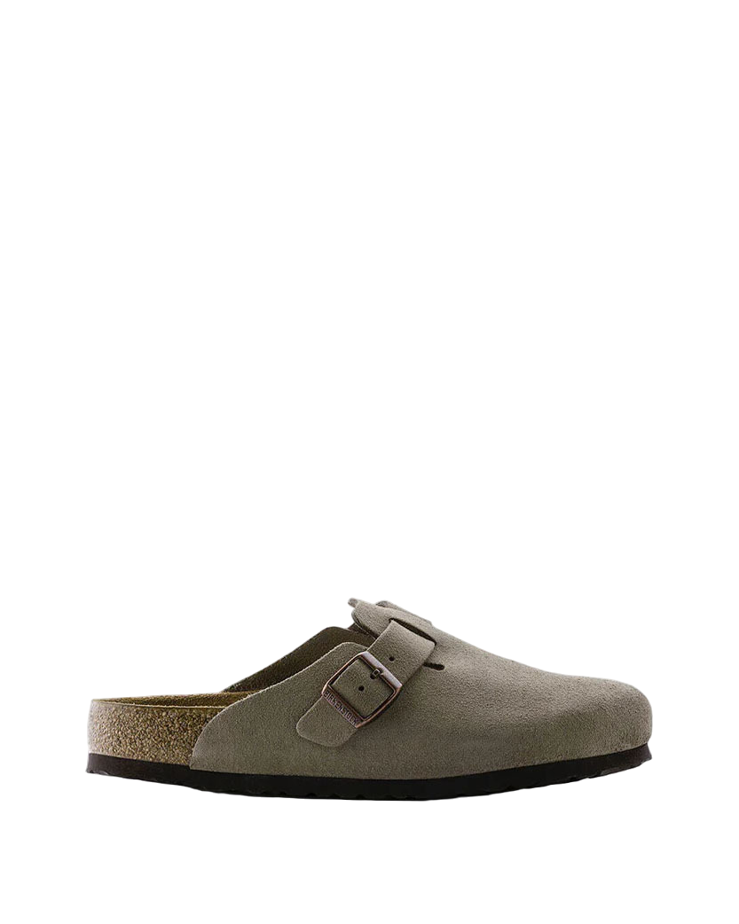 Birkenstock Boston Soft Footbed Suede Leather Taupe