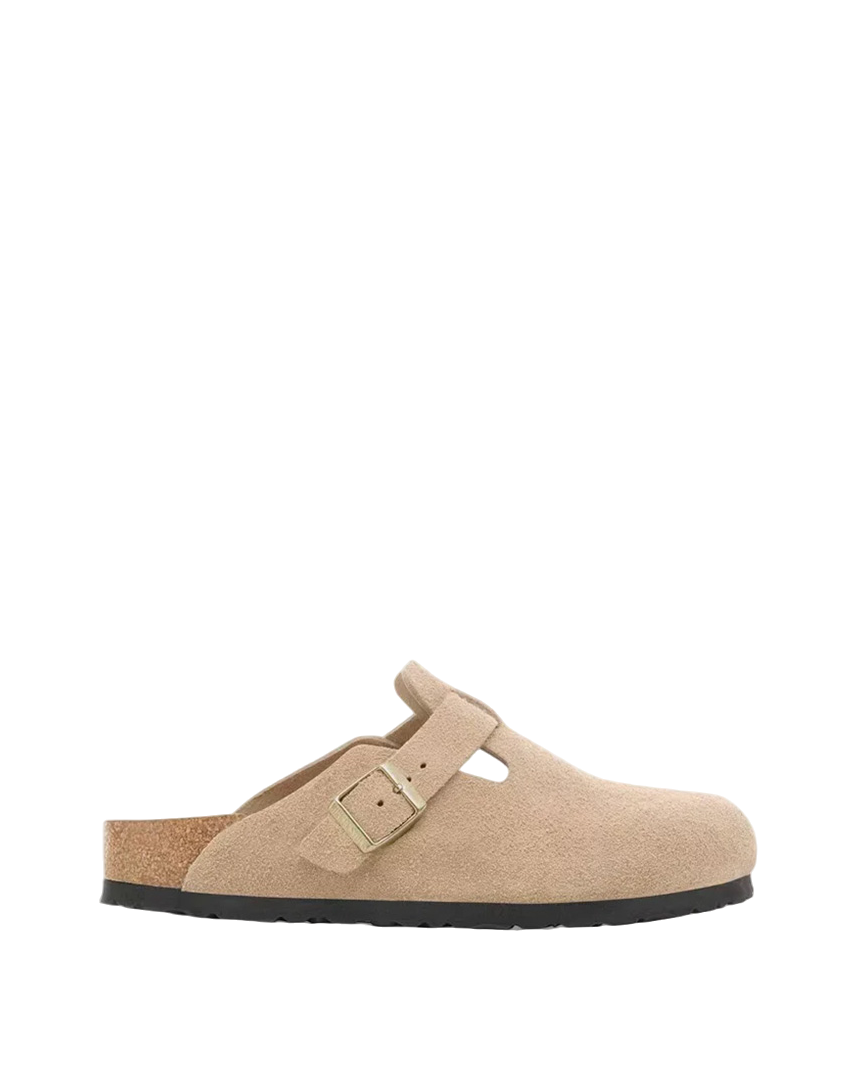 Birkenstock Boston Soft Footbed Suede Leather Sandcastle