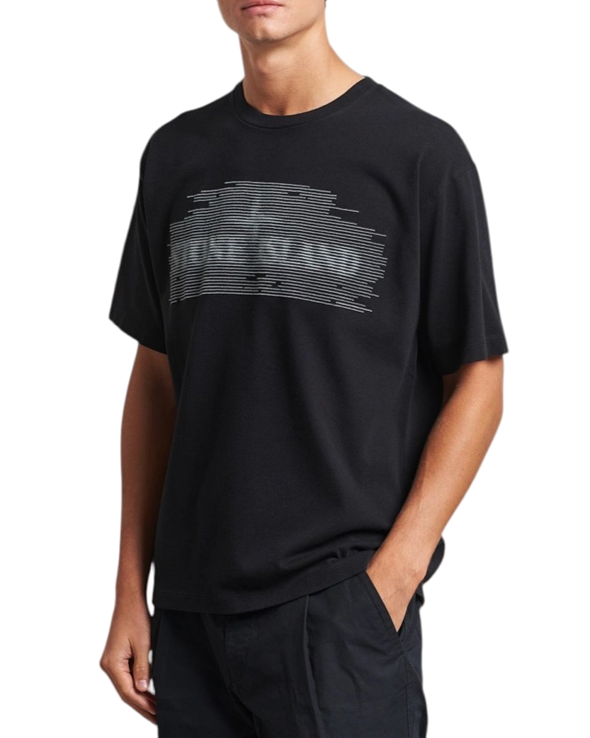25FW Garment Dyed Graphic Logo T-Shirt Black SI0316-BK