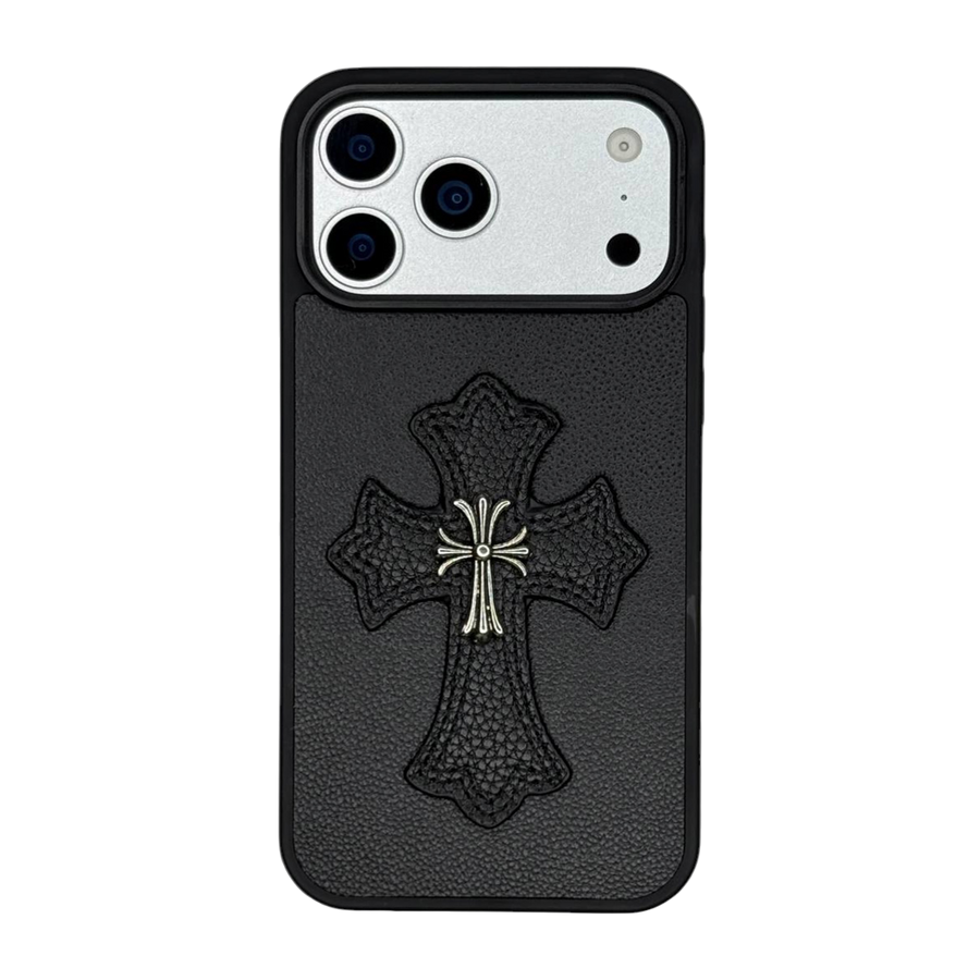CHROME HEARTS IPHONE METAL CROSS CASE BLACK