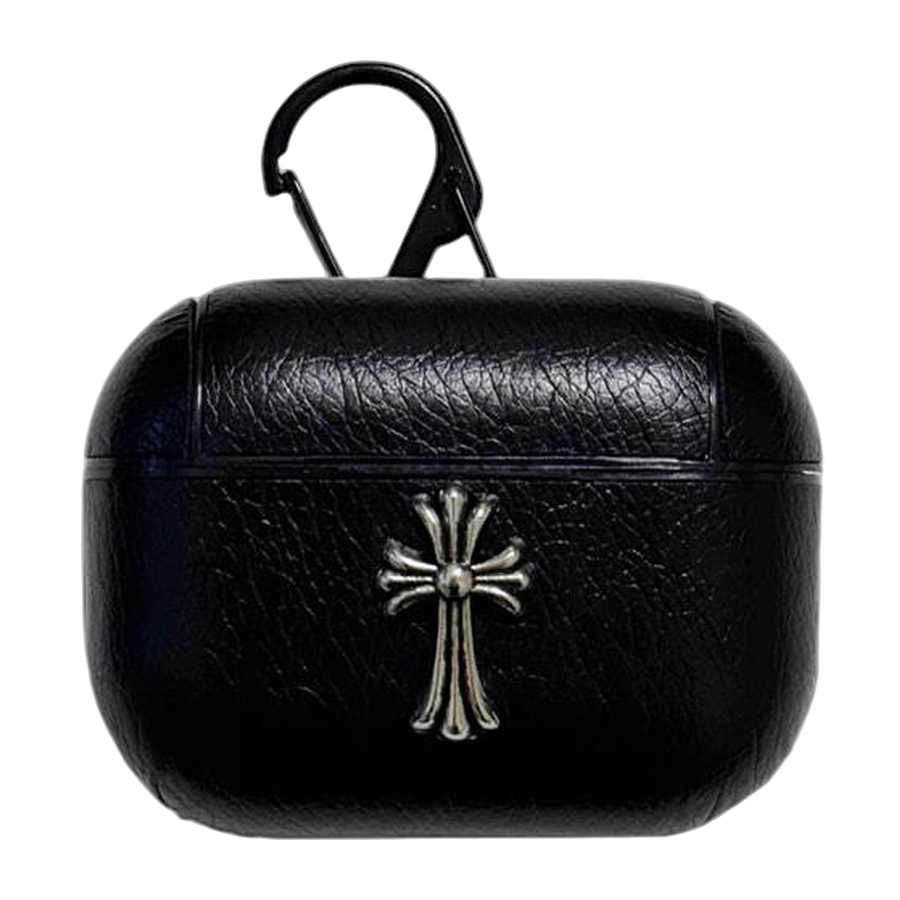 CHROME HEARTS LOGO AIRPODS CASE BLACK