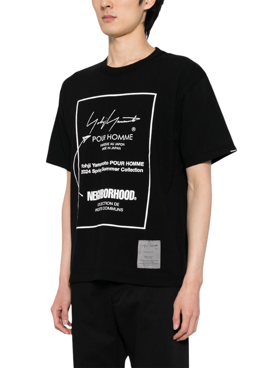 Neighborhood x Yohji Yamamoto Logo Print T-Shirt Black