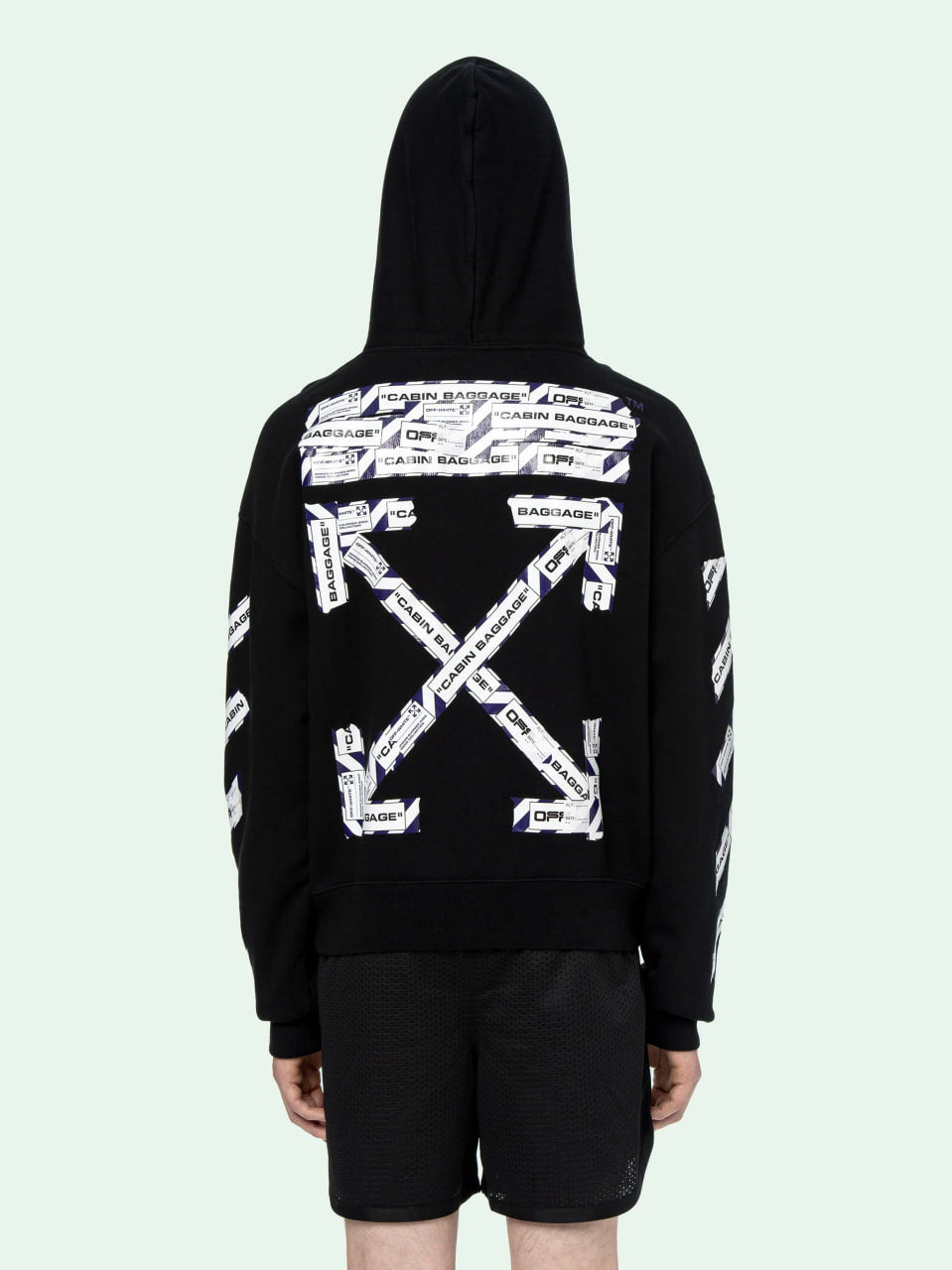 Off-White Airport Tape Over Hoodie Black