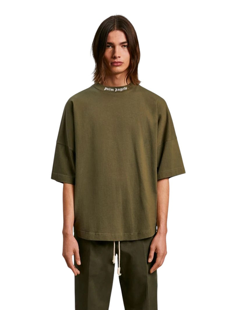 Palm Angels Classic Logo Over T-Shirt Military Green