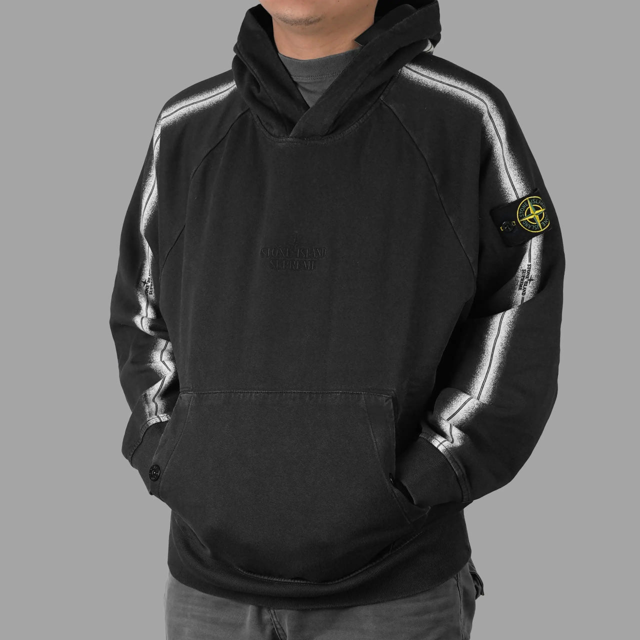 Stone Island x Supreme Stripe Hoodie Black SI0209-BK