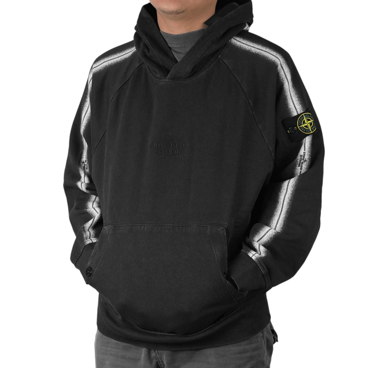 Stone Island x Supreme Stripe Hoodie Black SI0209-BK