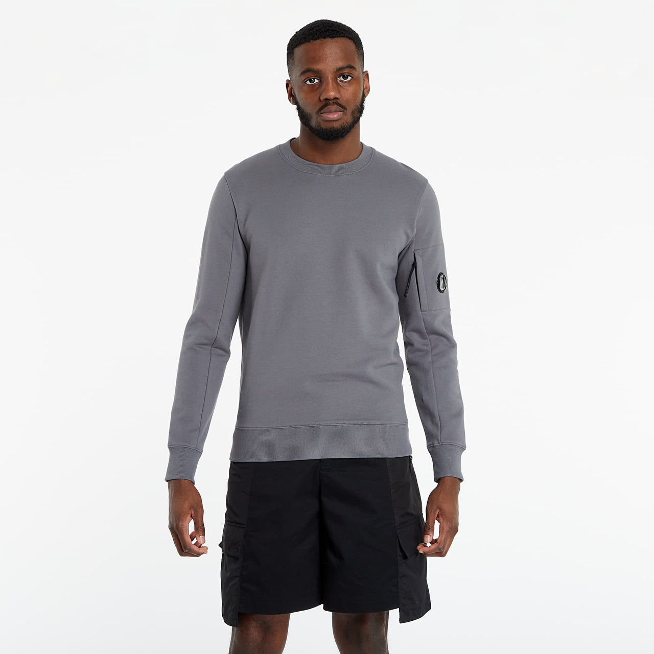 C.P. Company Sweatshirt With Lens Charcoal Grey