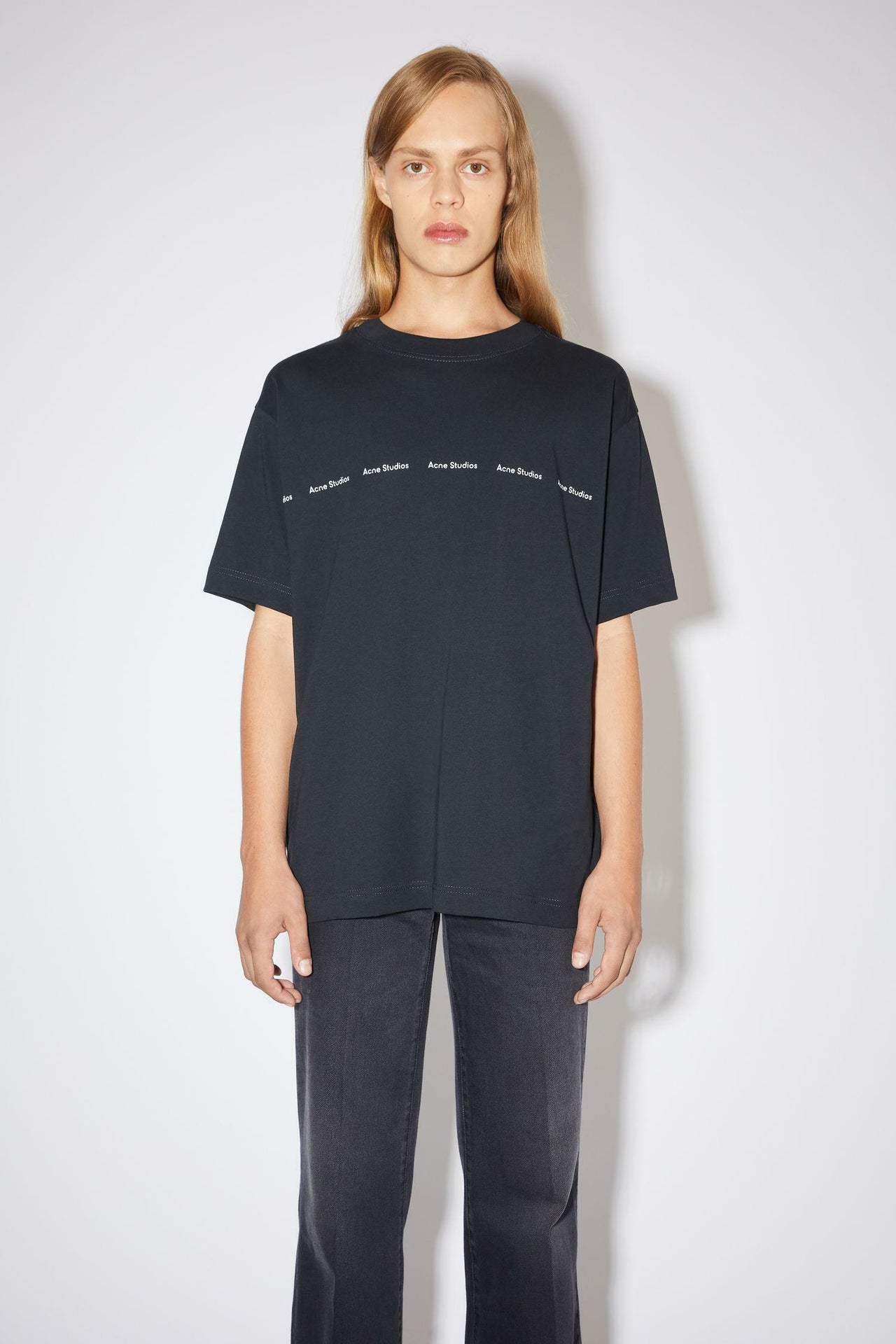 Acne Studios Logo Print T-Shirt Optic Black