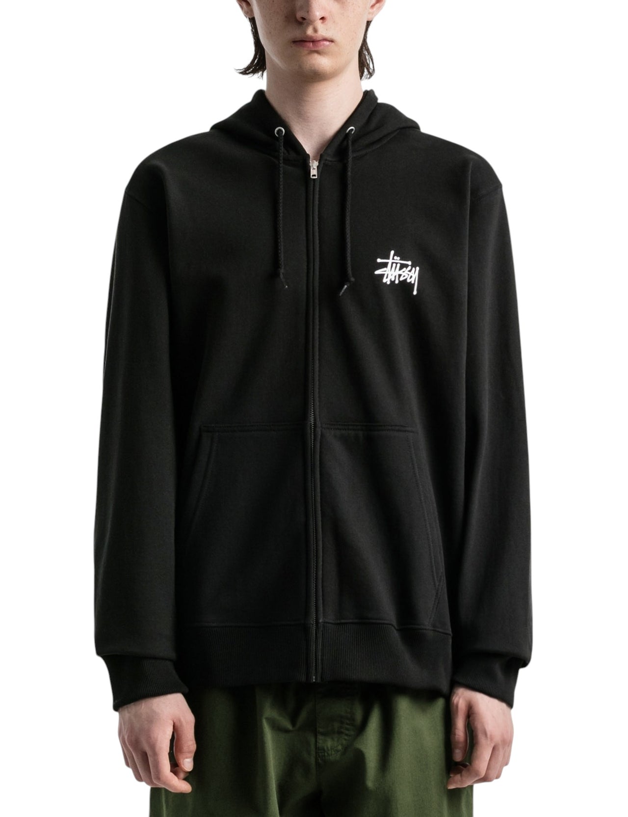 STUSSY Basic Zip Hoodie Black
