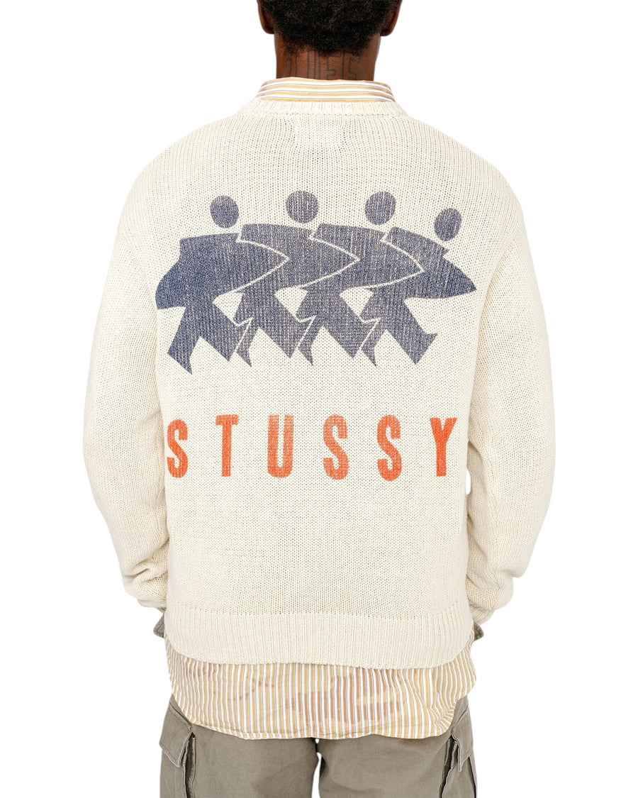 Stussy Surfman Icon Cotton Linen Crew Ivory