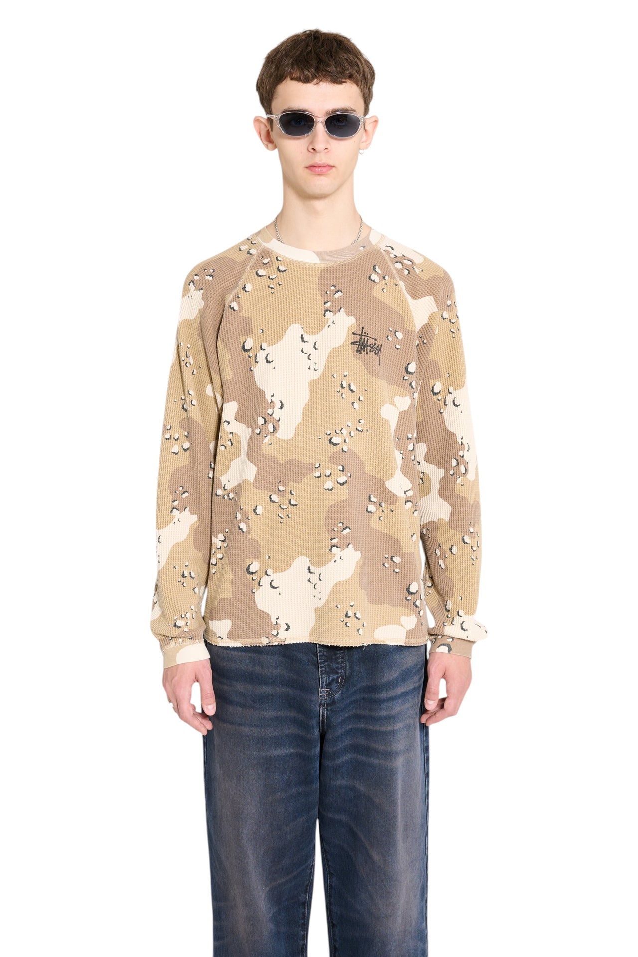 STUSSY Basic Stock Long Sleeve Thermal Desert Camo
