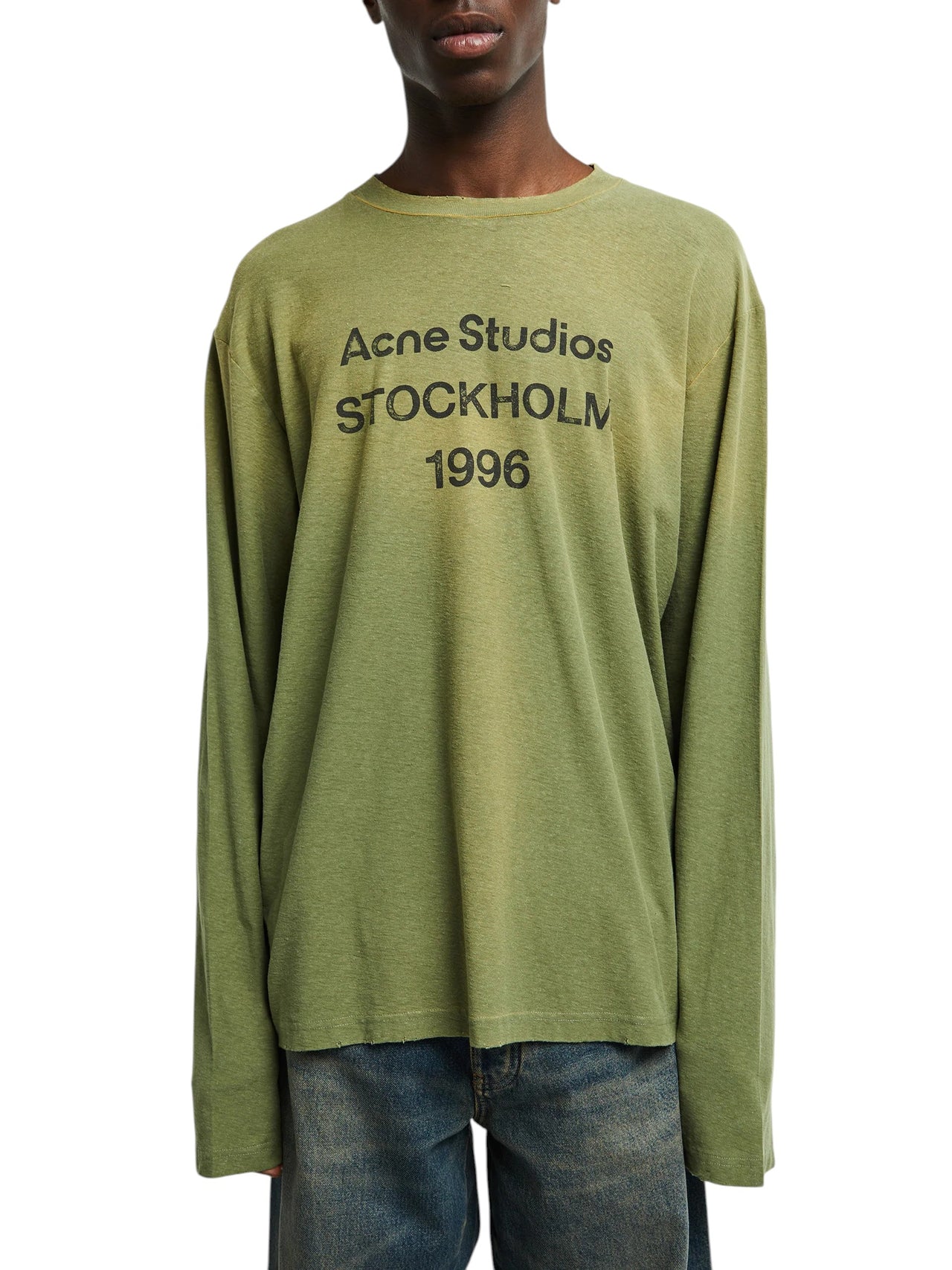 Acne Studios Stamp Logo Long Sleeve Olive Green