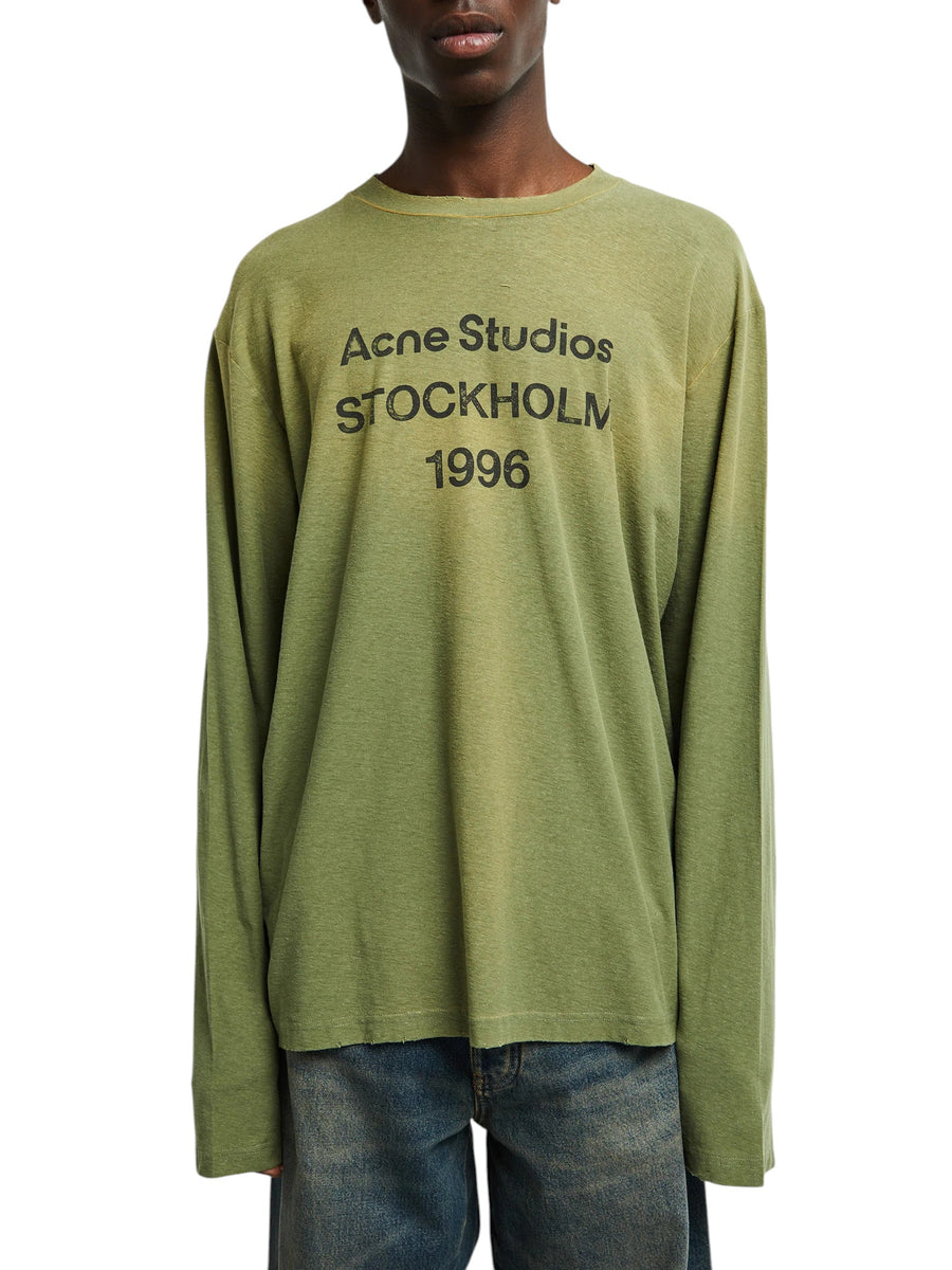 Acne Studios Stamp Logo Long Sleeve Olive Green