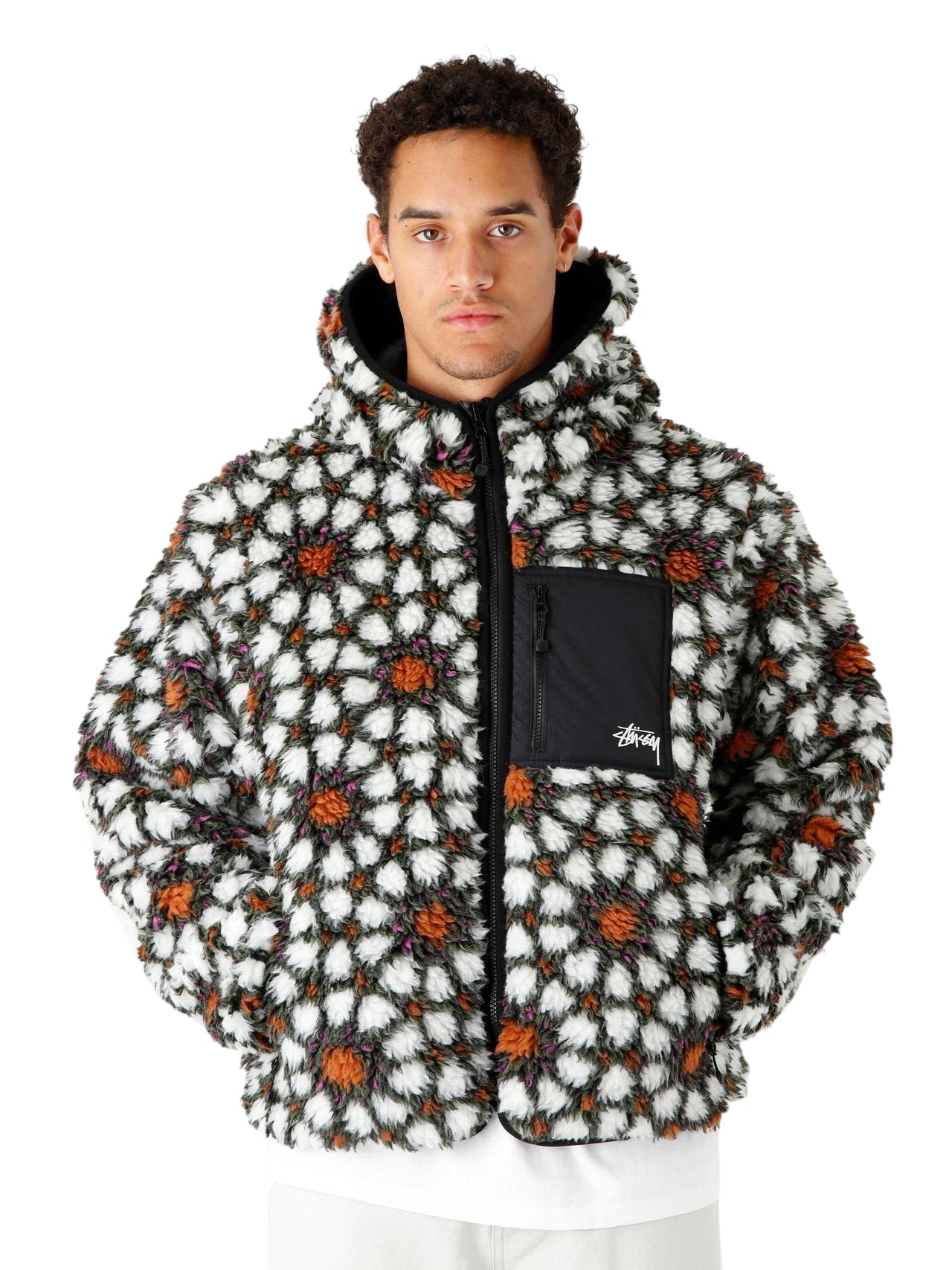 STUSSY Pattern Sherpa Jacket Natural