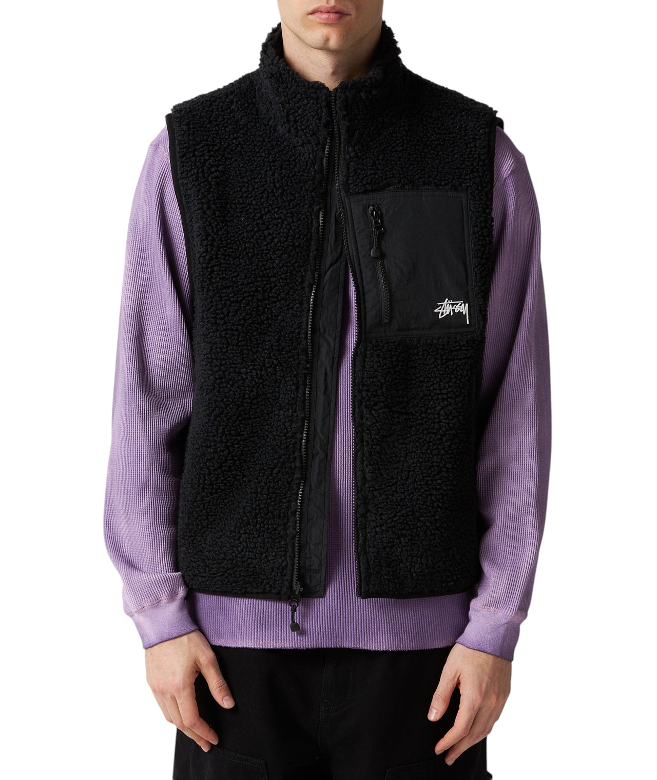 STUSSY Sherpa Reversible Vest Black