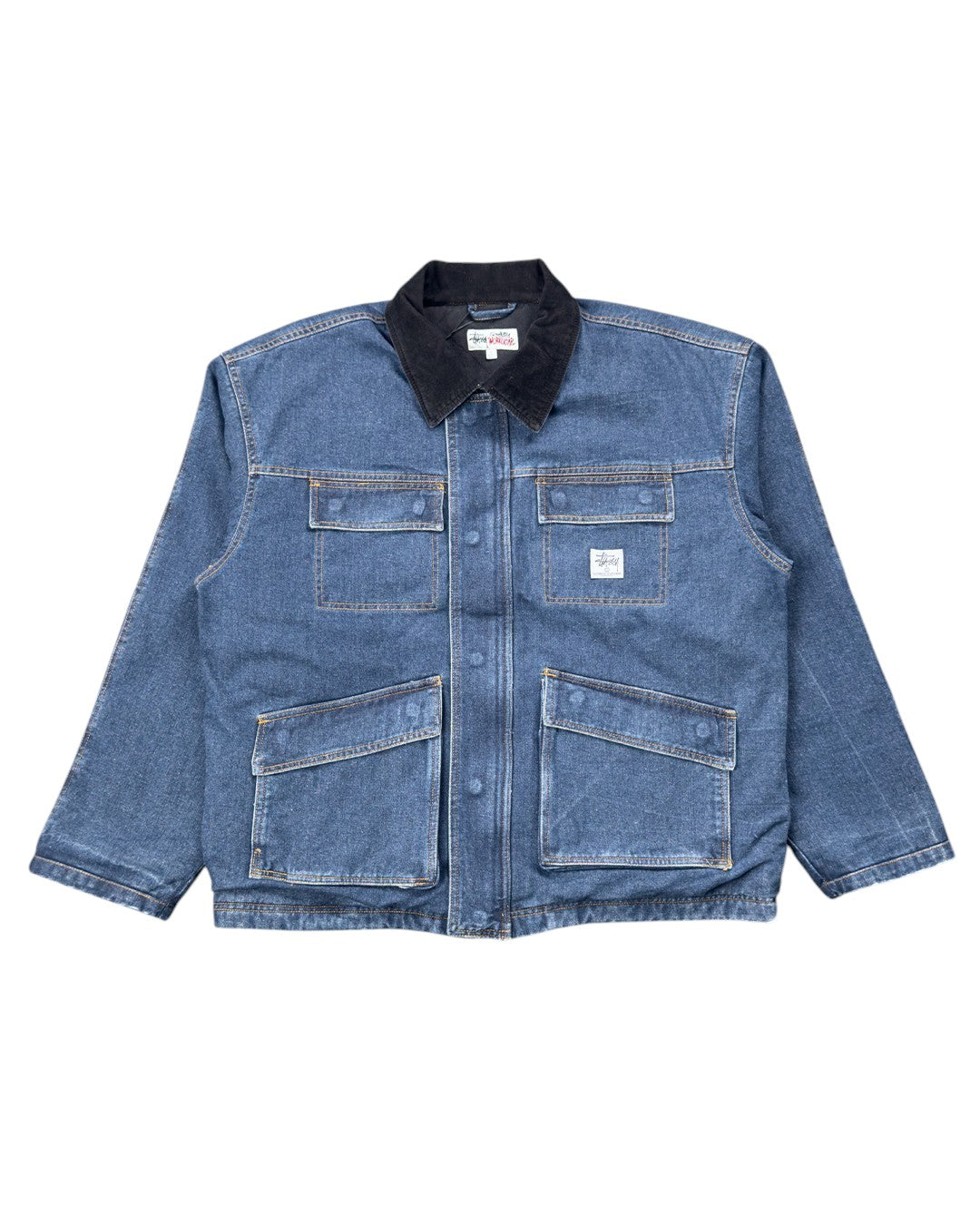 STUSSY Washed Canvas Shop Jacket Denim Blue