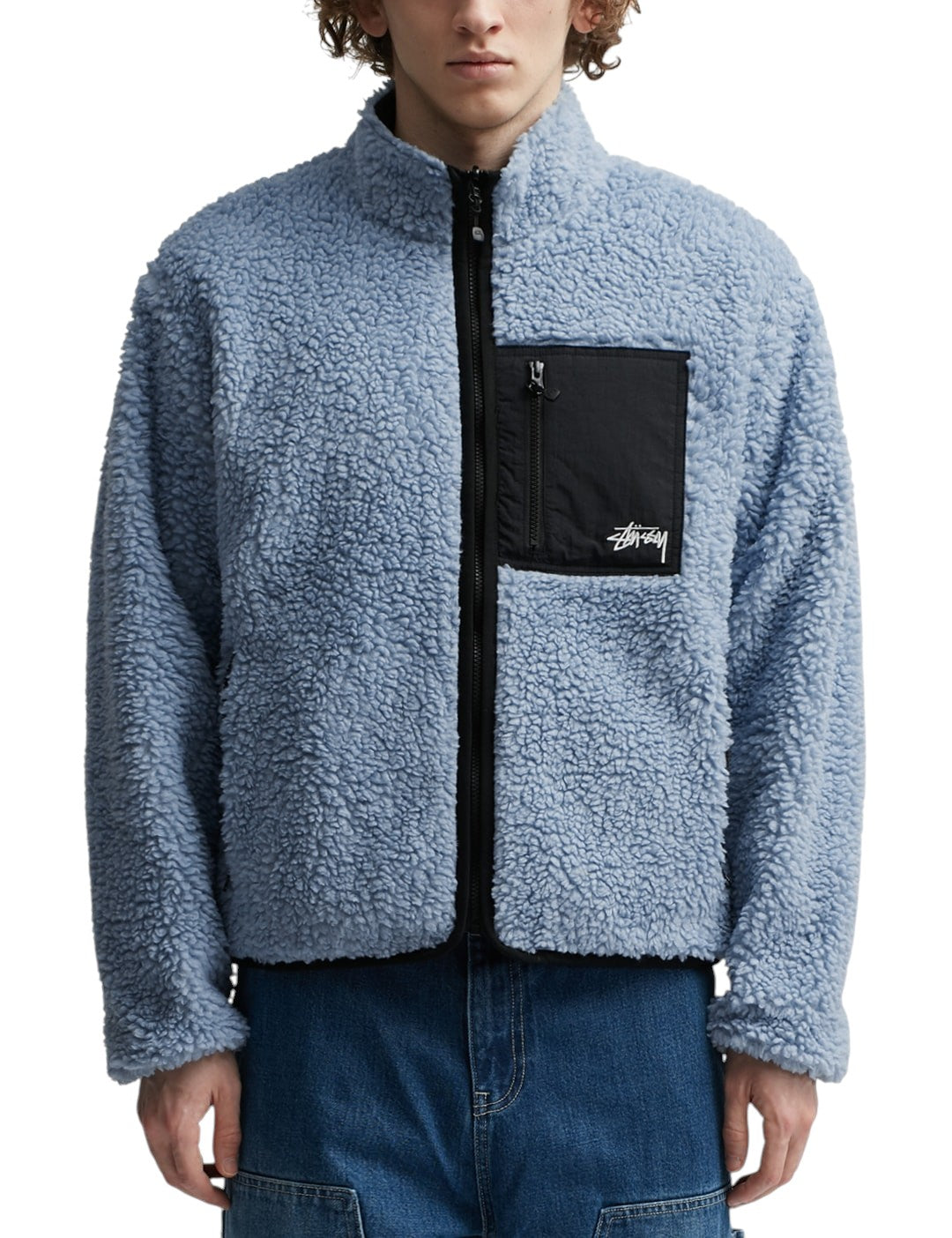 STUSSY Sherpa Reversible Jacket Blue