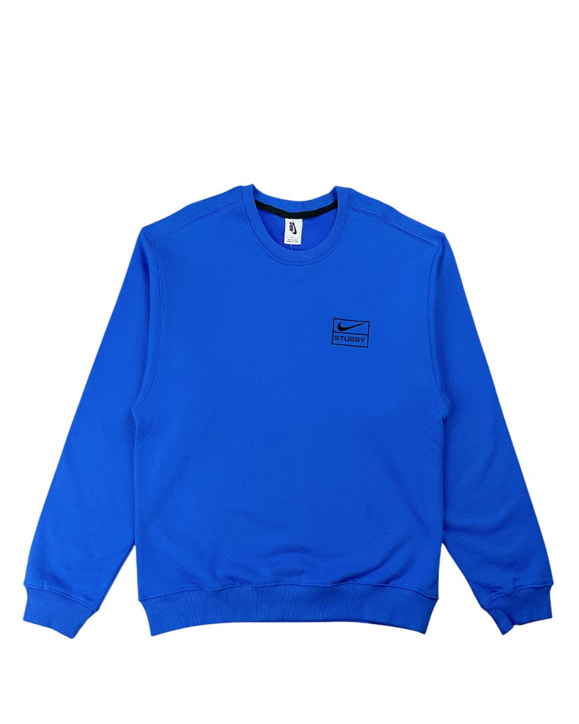 NIKE X STUSSY Acid Wash Crew Sweat Blue