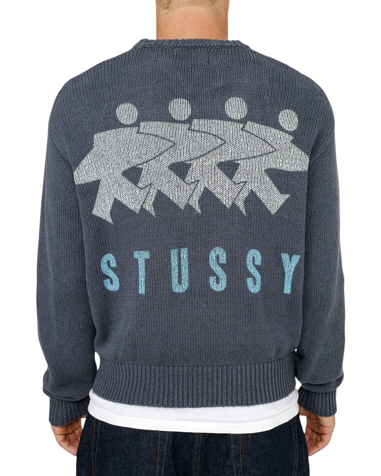 Stussy Surfman Icon Cotton Linen Crew Dusty Blue