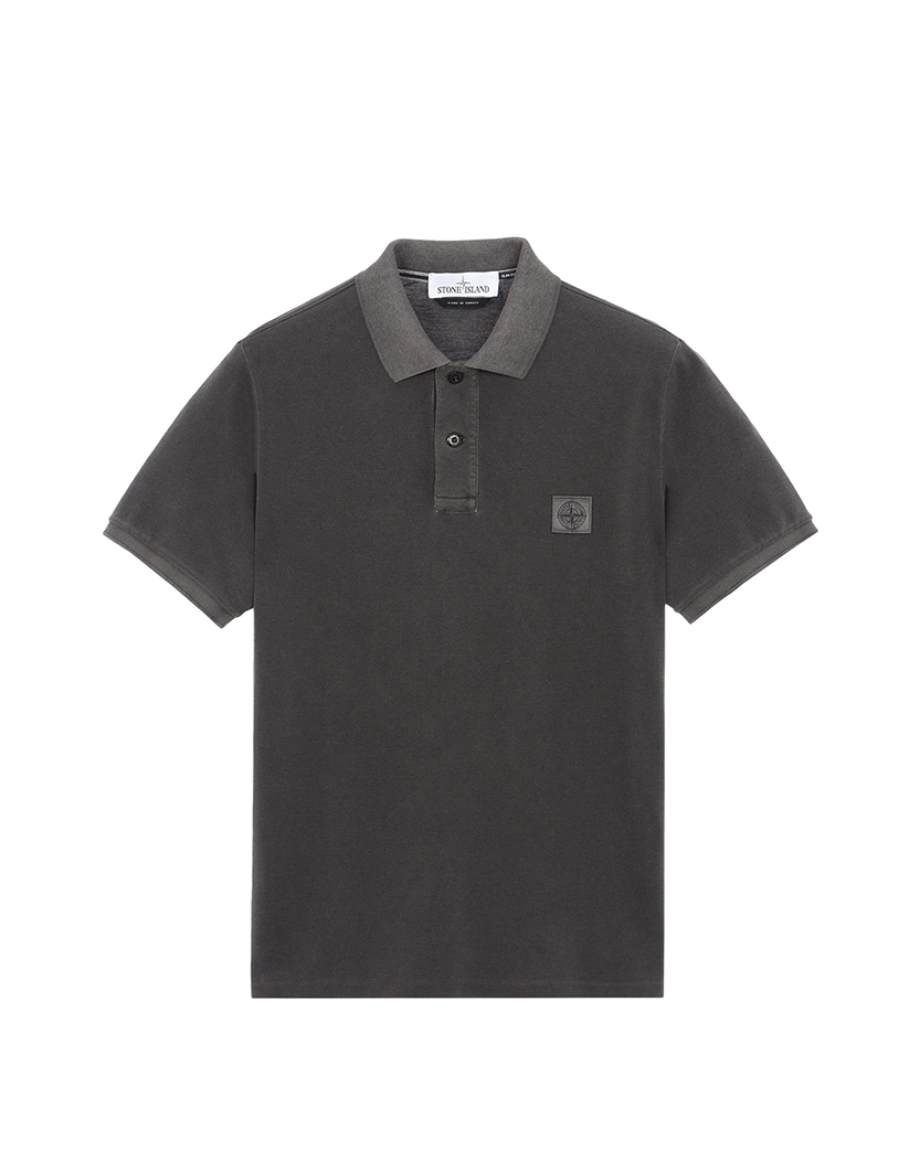 22S67 Pigment Dyed Polo Shirt Black SI0161-BK